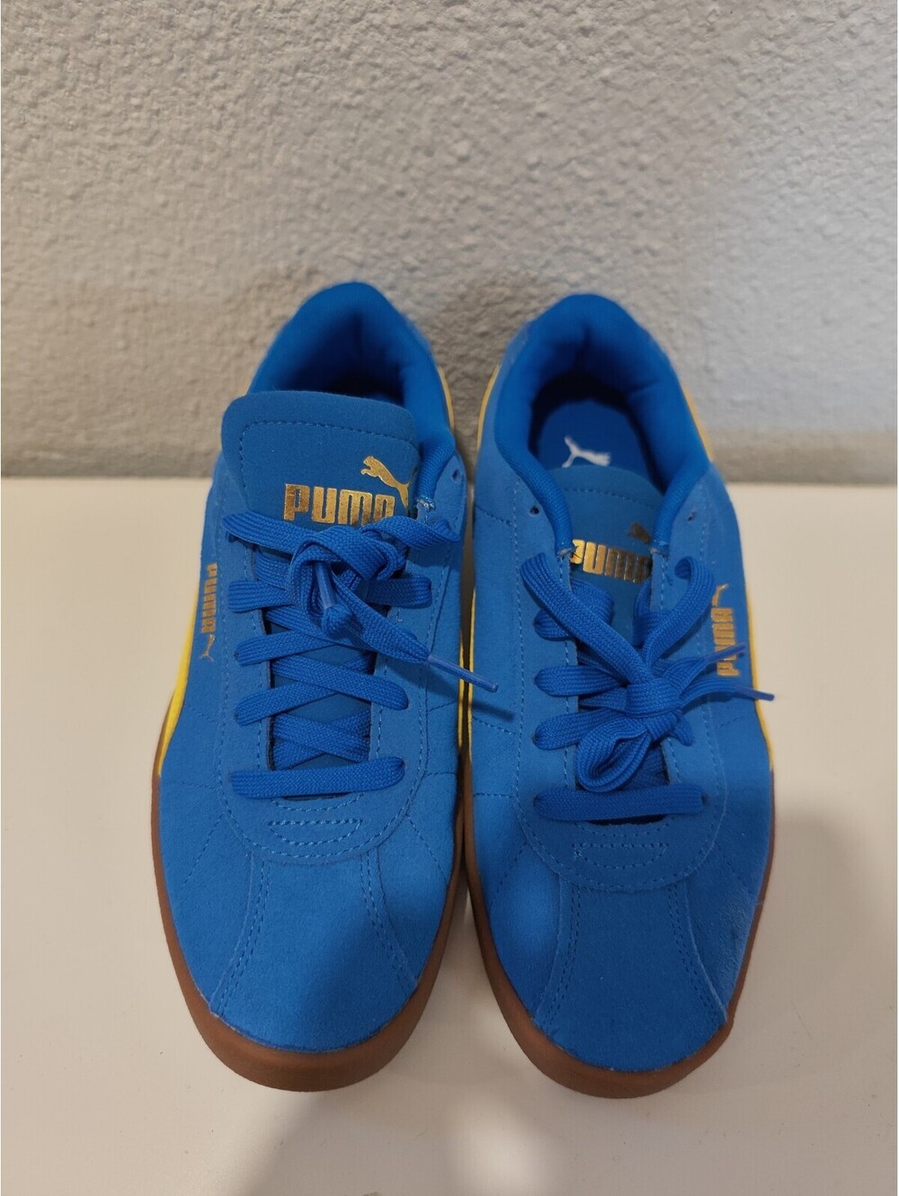 Puma Blue and Yellow Suede Sneakers Size 6